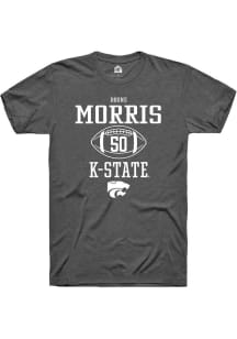 Boone Morris  K-State Wildcats Dark Grey Rally NIL Sport Icon Short Sleeve T Shirt