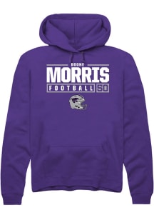 Boone Morris  Rally K-State Wildcats Mens Purple NIL Stacked Box Long Sleeve Hoodie