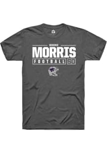Boone Morris  K-State Wildcats Dark Grey Rally NIL Stacked Box Short Sleeve T Shirt