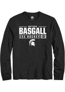 Matthew Basgall  Michigan State Spartans Black Rally NIL Stacked Box Long Sleeve T Shirt