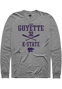 James Guyette  K-State Wildcats Graphite Rally NIL Sport Icon Long Sleeve T Shirt