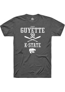 James Guyette  K-State Wildcats Dark Grey Rally NIL Sport Icon Short Sleeve T Shirt