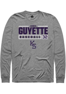 James Guyette  K-State Wildcats Graphite Rally NIL Stacked Box Long Sleeve T Shirt