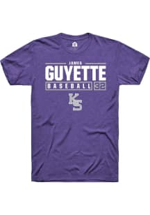 James Guyette  K-State Wildcats Purple Rally NIL Stacked Box Short Sleeve T Shirt