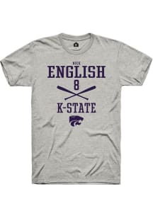 Nick English  K-State Wildcats Ash Rally NIL Sport Icon Short Sleeve T Shirt