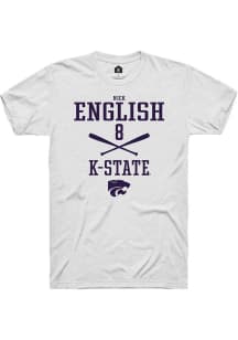 Nick English  K-State Wildcats White Rally NIL Sport Icon Short Sleeve T Shirt