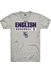 Nick English  K-State Wildcats Ash Rally NIL Stacked Box Short Sleeve T Shirt