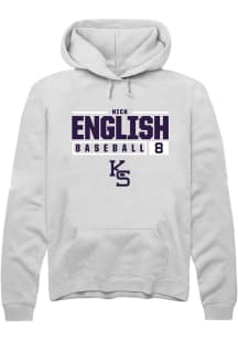 Nick English  Rally K-State Wildcats Mens White NIL Stacked Box Long Sleeve Hoodie