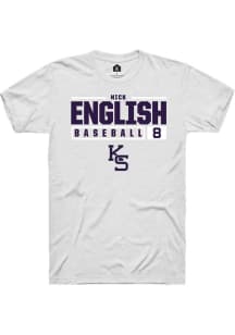 Nick English  K-State Wildcats White Rally NIL Stacked Box Short Sleeve T Shirt