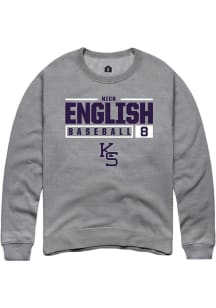 Nick English  Rally K-State Wildcats Mens Graphite NIL Stacked Box Long Sleeve Crew Sweatshirt