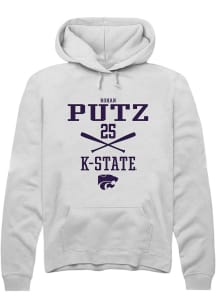 Rohan Putz  Rally K-State Wildcats Mens White NIL Sport Icon Long Sleeve Hoodie