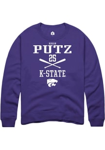 Rohan Putz  Rally K-State Wildcats Mens Purple NIL Sport Icon Long Sleeve Crew Sweatshirt