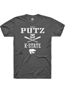 Rohan Putz  K-State Wildcats Dark Grey Rally NIL Sport Icon Short Sleeve T Shirt
