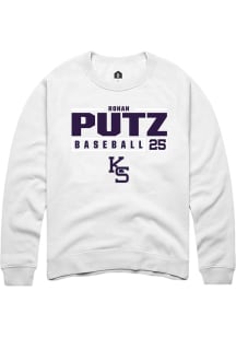 Rohan Putz  Rally K-State Wildcats Mens White NIL Stacked Box Long Sleeve Crew Sweatshirt