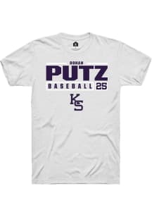 Rohan Putz  K-State Wildcats White Rally NIL Stacked Box Short Sleeve T Shirt