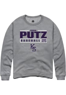 Rohan Putz  Rally K-State Wildcats Mens Graphite NIL Stacked Box Long Sleeve Crew Sweatshirt