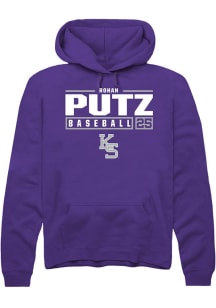 Rohan Putz  Rally K-State Wildcats Mens Purple NIL Stacked Box Long Sleeve Hoodie