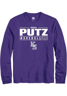 Rohan Putz  K-State Wildcats Purple Rally NIL Stacked Box Long Sleeve T Shirt