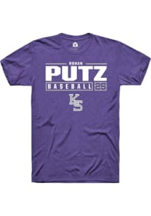 Rohan Putz  K-State Wildcats Purple Rally NIL Stacked Box Short Sleeve T Shirt
