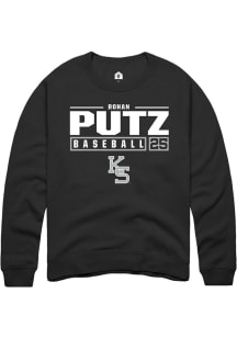 Rohan Putz  Rally K-State Wildcats Mens Black NIL Stacked Box Long Sleeve Crew Sweatshirt