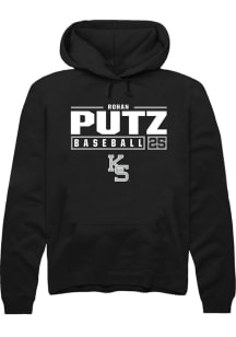 Rohan Putz  Rally K-State Wildcats Mens Black NIL Stacked Box Long Sleeve Hoodie