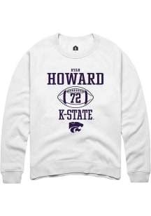 Ryan Howard  Rally K-State Wildcats Mens White NIL Sport Icon Long Sleeve Crew Sweatshirt