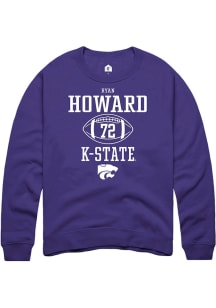 Ryan Howard  Rally K-State Wildcats Mens Purple NIL Sport Icon Long Sleeve Crew Sweatshirt