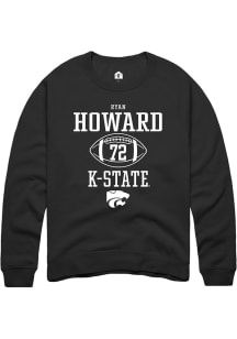 Ryan Howard  Rally K-State Wildcats Mens Black NIL Sport Icon Long Sleeve Crew Sweatshirt