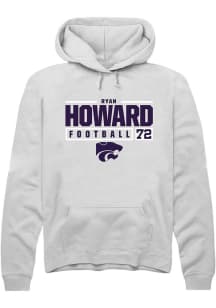 Ryan Howard  Rally K-State Wildcats Mens White NIL Stacked Box Long Sleeve Hoodie
