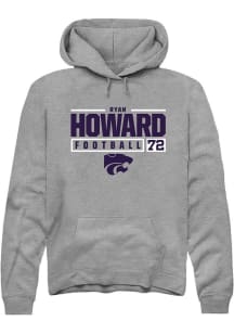 Ryan Howard  Rally K-State Wildcats Mens Graphite NIL Stacked Box Long Sleeve Hoodie