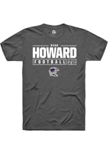 Ryan Howard  K-State Wildcats Dark Grey Rally NIL Stacked Box Short Sleeve T Shirt