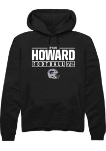 Ryan Howard  Rally K-State Wildcats Mens Black NIL Stacked Box Long Sleeve Hoodie