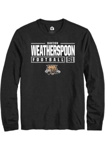 Davion Weatherspoon  Ohio Bobcats Black Rally NIL Stacked Box Long Sleeve T Shirt