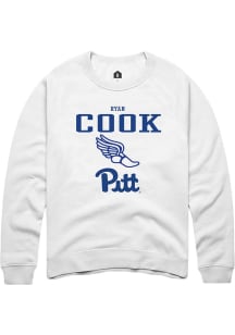 Ryan Cook  Rally Pitt Panthers Mens White NIL Sport Icon Long Sleeve Crew Sweatshirt