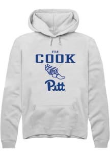Ryan Cook  Rally Pitt Panthers Mens White NIL Sport Icon Long Sleeve Hoodie