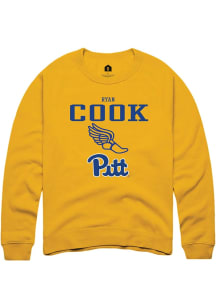 Ryan Cook  Rally Pitt Panthers Mens Gold NIL Sport Icon Long Sleeve Crew Sweatshirt