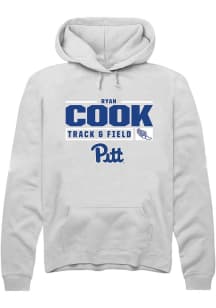 Ryan Cook  Rally Pitt Panthers Mens White NIL Stacked Box Long Sleeve Hoodie