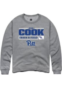 Ryan Cook  Rally Pitt Panthers Mens Graphite NIL Stacked Box Long Sleeve Crew Sweatshirt