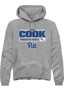 Ryan Cook  Rally Pitt Panthers Mens Graphite NIL Stacked Box Long Sleeve Hoodie