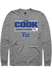 Ryan Cook  Pitt Panthers Graphite Rally NIL Stacked Box Long Sleeve T Shirt