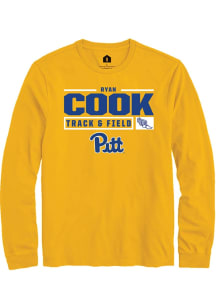 Ryan Cook  Pitt Panthers Gold Rally NIL Stacked Box Long Sleeve T Shirt