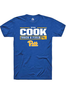 Ryan Cook  Pitt Panthers Blue Rally NIL Stacked Box Short Sleeve T Shirt