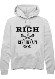 Alexis Rich  Rally Cincinnati Bearcats Mens White NIL Sport Icon Long Sleeve Hoodie