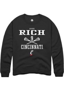Alexis Rich  Rally Cincinnati Bearcats Mens Black NIL Sport Icon Long Sleeve Crew Sweatshirt