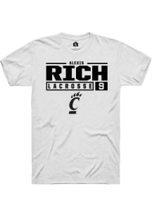 Alexis Rich  Cincinnati Bearcats White Rally NIL Stacked Box Short Sleeve T Shirt