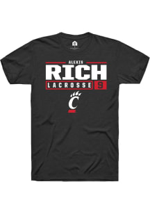 Alexis Rich  Cincinnati Bearcats Black Rally NIL Stacked Box Short Sleeve T Shirt