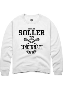 Caroline Soller  Rally Cincinnati Bearcats Mens White NIL Sport Icon Long Sleeve Crew Sweatshirt