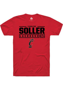 Caroline Soller  Cincinnati Bearcats Red Rally NIL Stacked Box Short Sleeve T Shirt