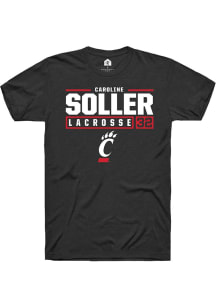 Caroline Soller  Cincinnati Bearcats Black Rally NIL Stacked Box Short Sleeve T Shirt