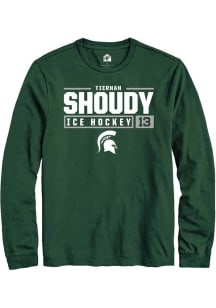 Tiernan Shoudy  Michigan State Spartans Green Rally NIL Stacked Box Long Sleeve T Shirt